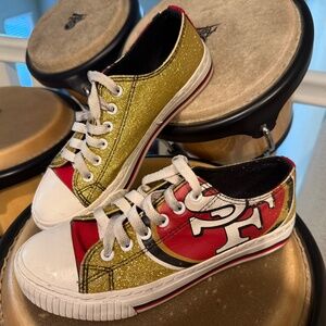 Women's 49ers Canvas Glitter Sneakers
